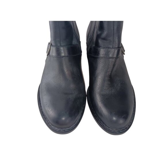Born Womens Boot Size 8 Short Western Bootie Black Leather Strap Buckles - Picture 3 of 13